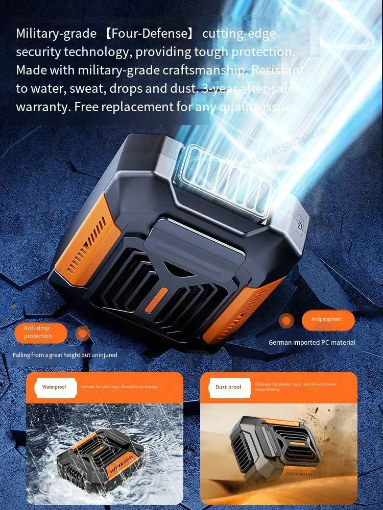 HOMFISH-ventilador Personal con Clip para cinturón, Banco de energía portátil, linterna, ventilador portátil, ventilador colgante para el cuello para trabajos al aire libre, senderismo, Camping