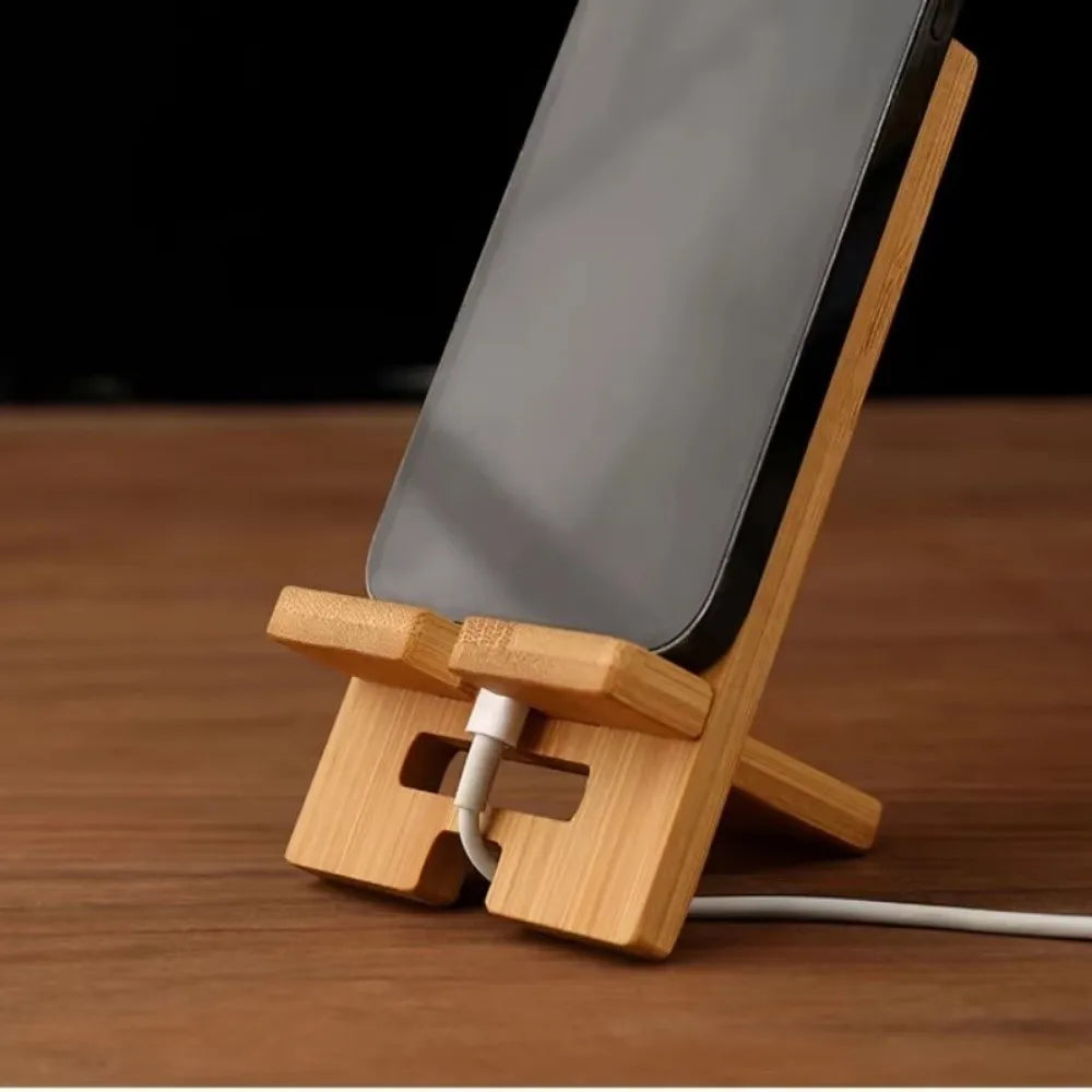 Soporte de madera para teléfono de escritorio, soporte multifuncional para tableta, soporte para teléfono móvil para el hogar/oficina