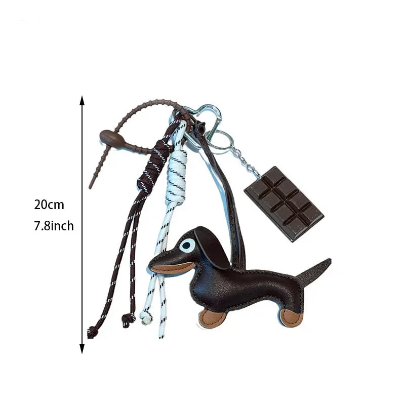Colgante de bolso de cuerda trenzada para bolsos de mujer, llavero de alta calidad, colgante estilo perro salchicha, accesorios adecuados para bolso