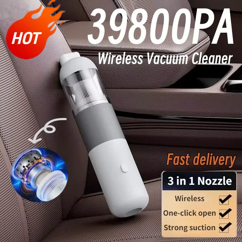 Colector de polvo 3 en 1, 39800pa, portátil, inalámbrico, potente succión, aspirador eléctrico inteligente para el hogar y el coche, novedad de 2026