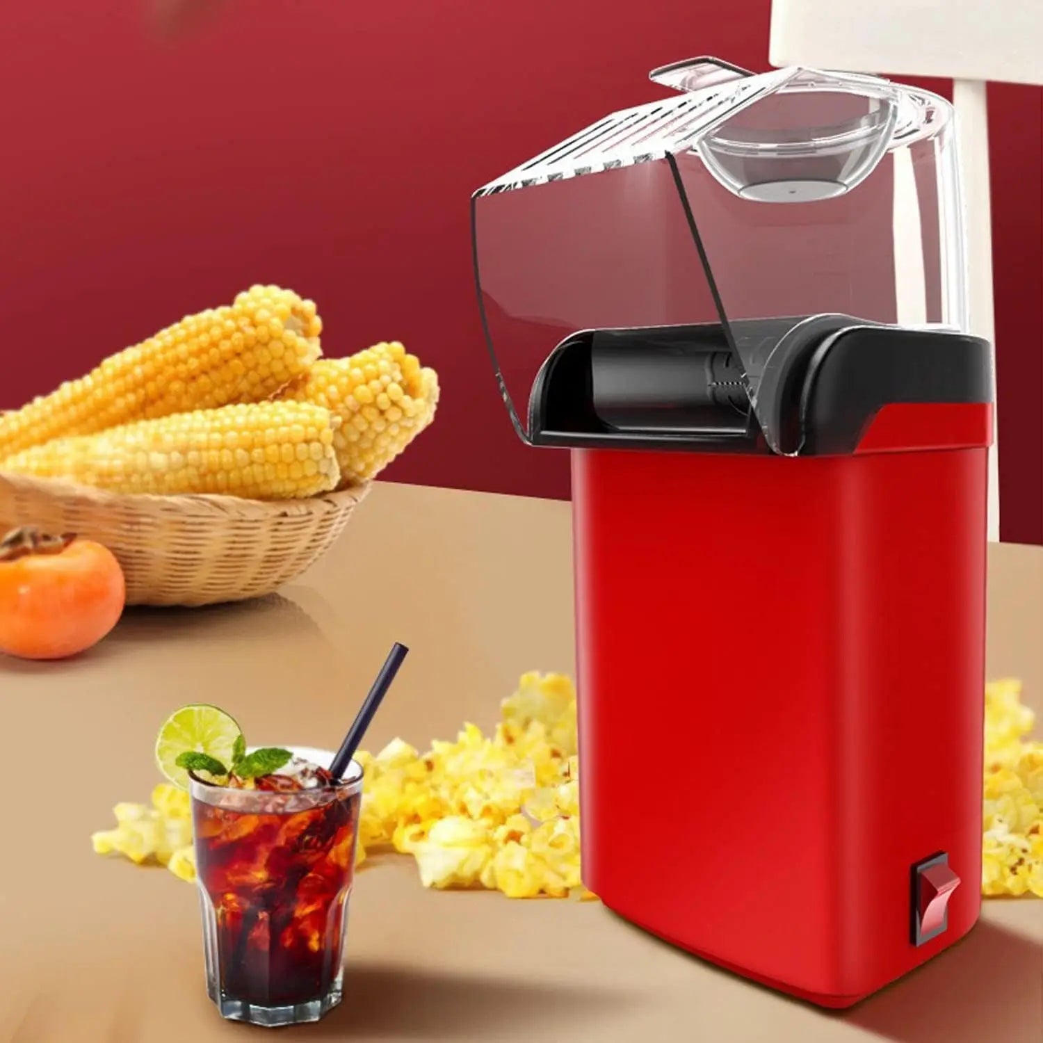 Iruibo 2026 Máquina de Palomitas Eléctrica Premium, Mini Popper de Aire Caliente, Calentamiento Rápido, 98% Tasa de Explosión, Compacta y Estilizada para Snacks Caseros Rápidos en Cocina Hogar