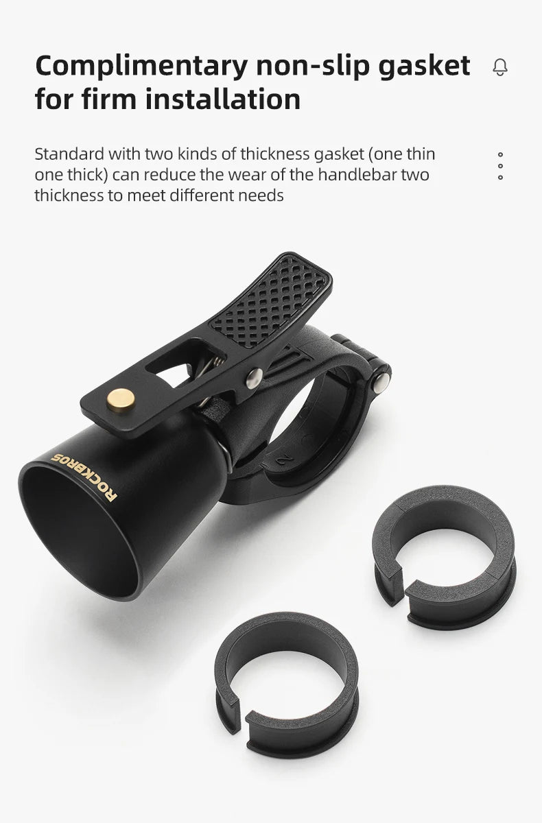 ROCKBROS timbre de cobre para bicicleta de acero inoxidable bocina de bicicleta anillo de advertencia para manillar alarma de sonido para ciclismo accesorios para bicicleta MTB