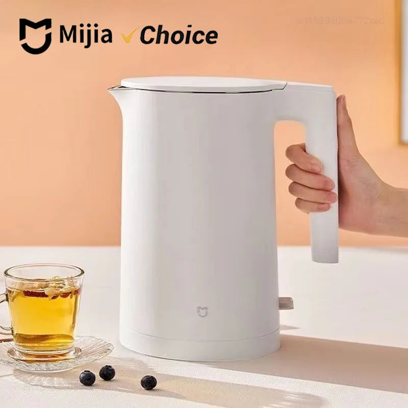 Hervidor Eléctrico Mijia N1, Hervidor de Agua de Acero Inoxidable de Ebullición Rápida, 220V, Hervidores Eléctricos Inteligentes de 1.5L y 1500W para Té y Café en Casa