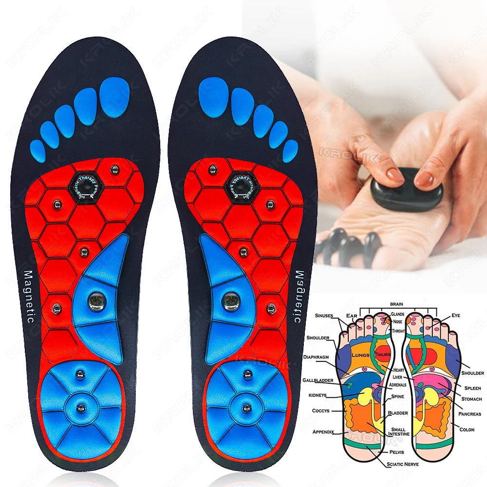 Plantillas de masaje magnético, insertos de acupresión, soporte para arco, acupresión ortopédica, almohadillas para zapatos, alivia el cansado para hombres y mujeres, Unisex