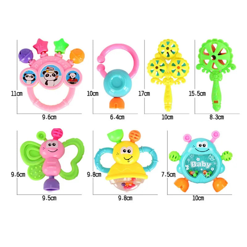 Sonajeros de juguete para bebés, juguetes para la dentición, campana de mano para niños, juegos ABS de desarrollo para niños, juguetes para bebés recién nacidos de 0 a 12 meses