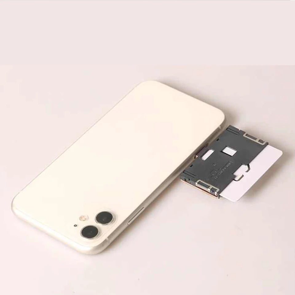 Para iPhone tarjeta SIM 4 en 1, adaptador de ranura para tarjeta externa, cambiador rápido de tarjetas, soporte para lector de tarjetas SIM para iPhone, reinicio gratuito Nano