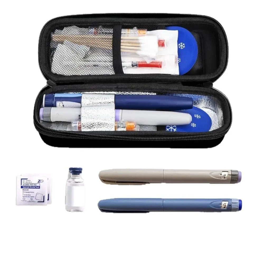 Enfriador de insulina impermeable, Estuche De Viaje, organizador de medicina refrigerado portátil reutilizable, aislado con pantalla de termómetro