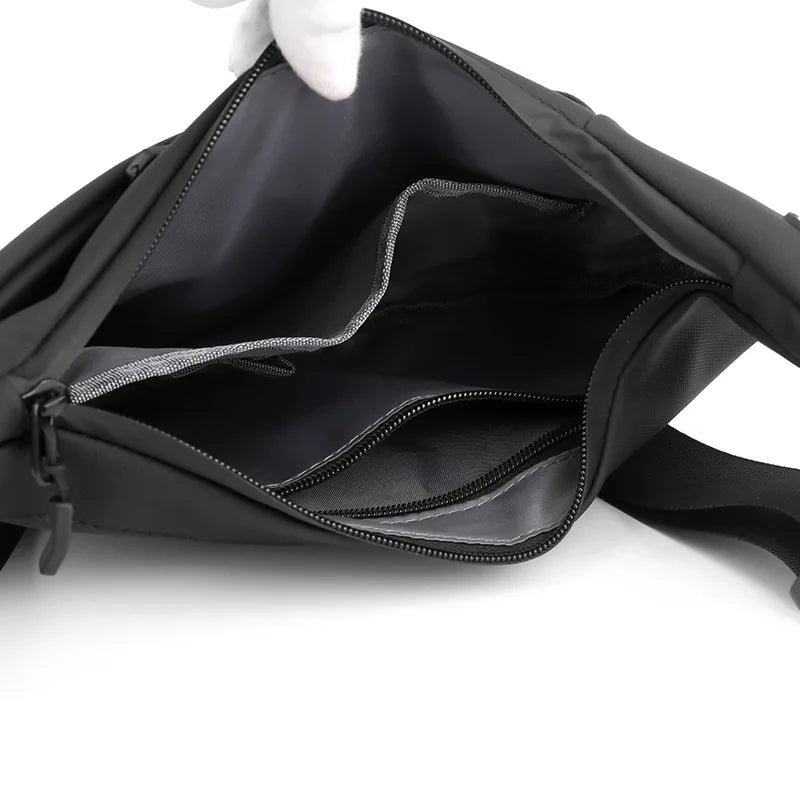 Bolso de Pecho Impermeable para Hombre, Bandolera, Mochila para Viajes Diarios, Membrana de Cuero Resistente a Salpicaduras, Ideal para Viajes Casuales