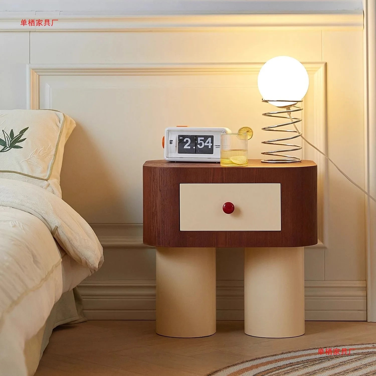 Mesa de Noche Infantil, Linda y Moderna, Estilo INS, Gabinete de Almacenamiento, Mesa Auxiliar con Esquinas Redondeadas, Estilo de Lujo Ligero, Diseño de Dibujos Animados