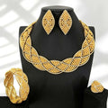Conjunto de joyería africana de 4 piezas para mujer, para fiesta de boda, circonia cúbica, moderno, romántico, Missvikki, lujo, Dubái, nupcial