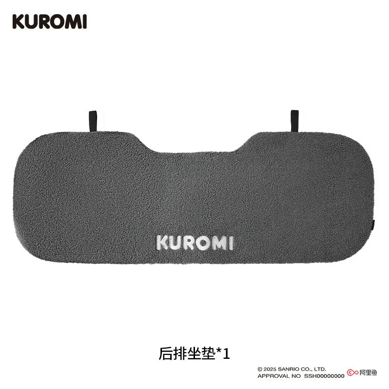 Cojín para asiento de coche Sanrio Kuromi, cómodo y cálido en invierno, decoración para coche, regalo de Navidad para niñas, accesorios para el interior del coche