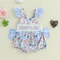 Ropa de verano a la moda para niña de 0 a 18 meses, pelele sin mangas con espalda descubierta y estampado de flores bordado, mono