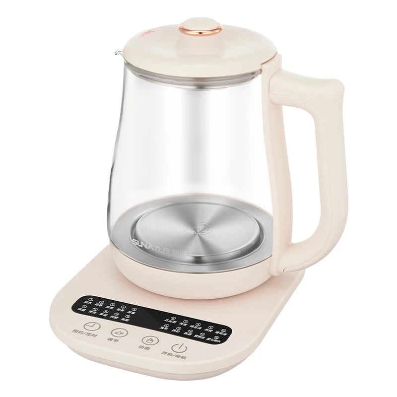 SUNATUR-hervidores eléctricos de vidrio, olla saludable multifunción de 220V, leche, fruta, té, café, agua, 800W, preservación del calor las 24 horas