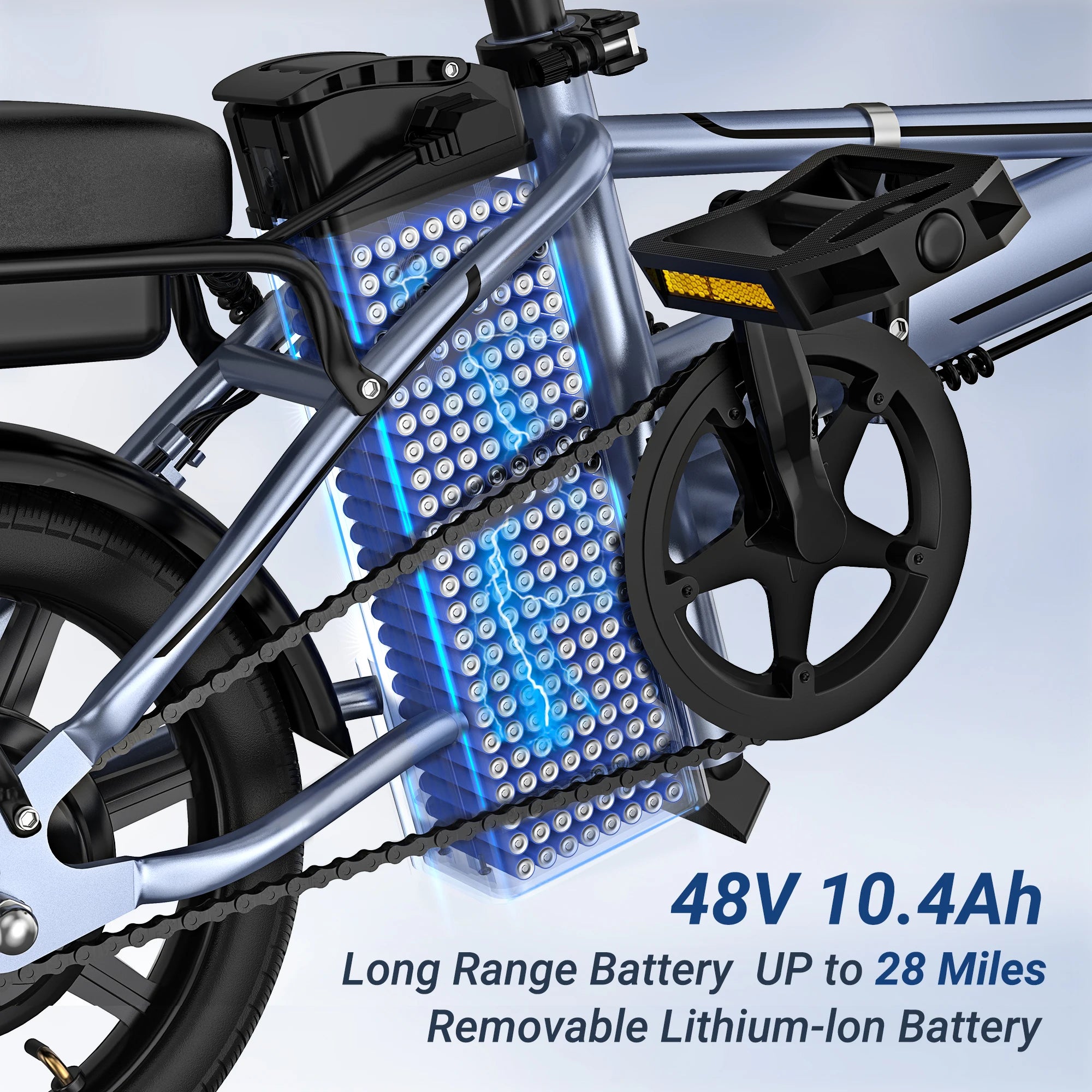 Bicicleta Eléctrica Plegable E14 de 500W para Adultos, 22MPH, 38 Millas, 14 Pulgadas, con Cuadro Plegable y Cesta Trasera, Bicicleta Eléctrica Urbana, Stock en la UE