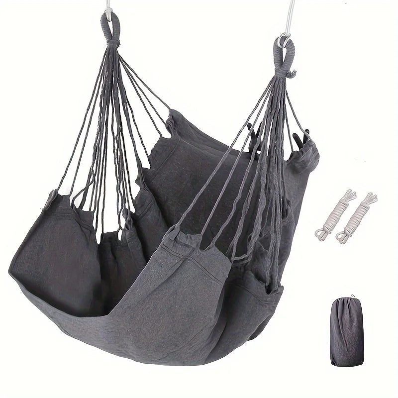 Hamaca de tela de ocio, silla columpio para exteriores, hamaca para dormitorio, hamaca antivuelco (con bolsa de almacenamiento, 1 ud.