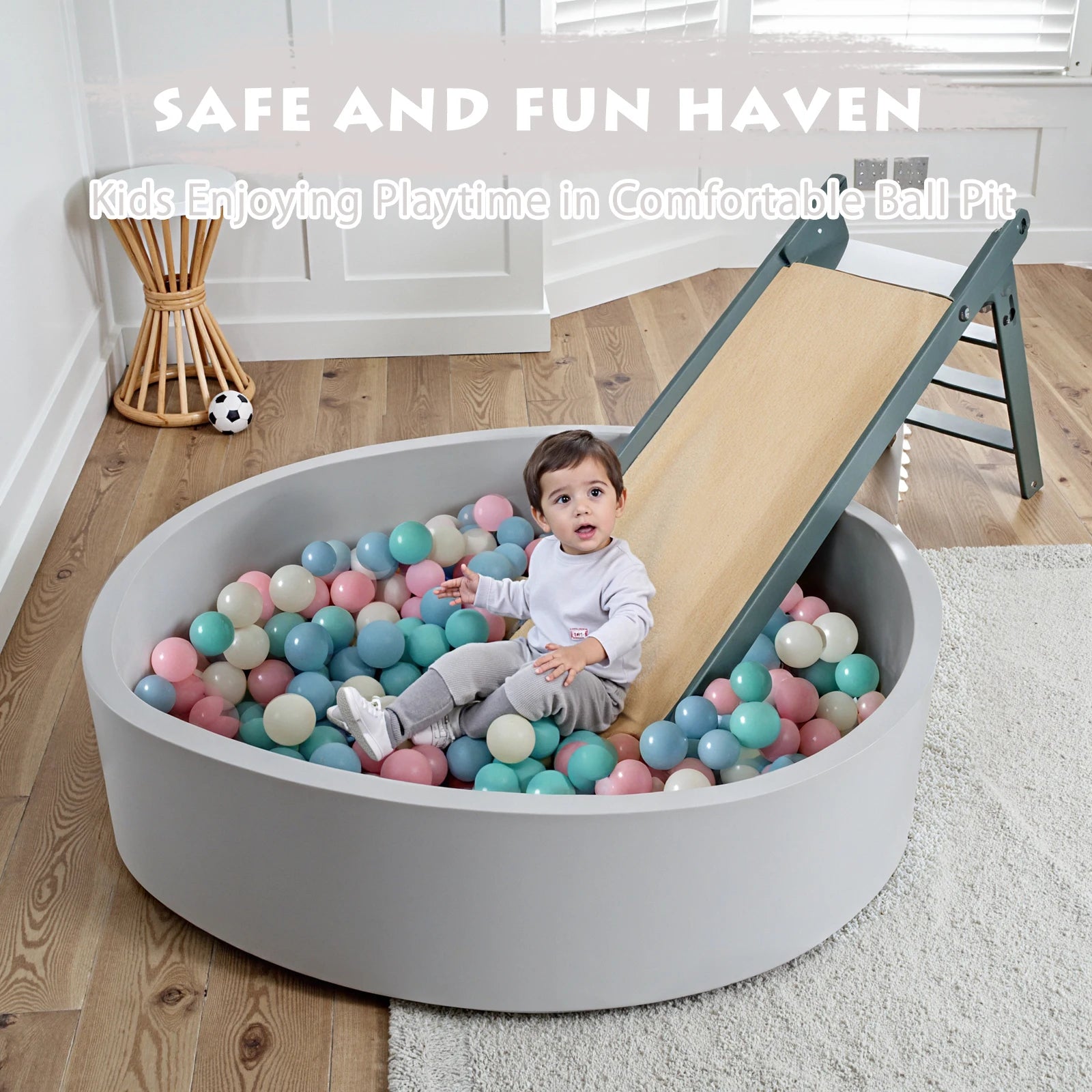 Piscina de Pelotas para Bebés, Piscina Redonda de Pelotas de Espuma Suave para Niños Pequeños, Piscina de Pelotas Pequeña para Interiores y Exteriores, Pelotas No Incluidas