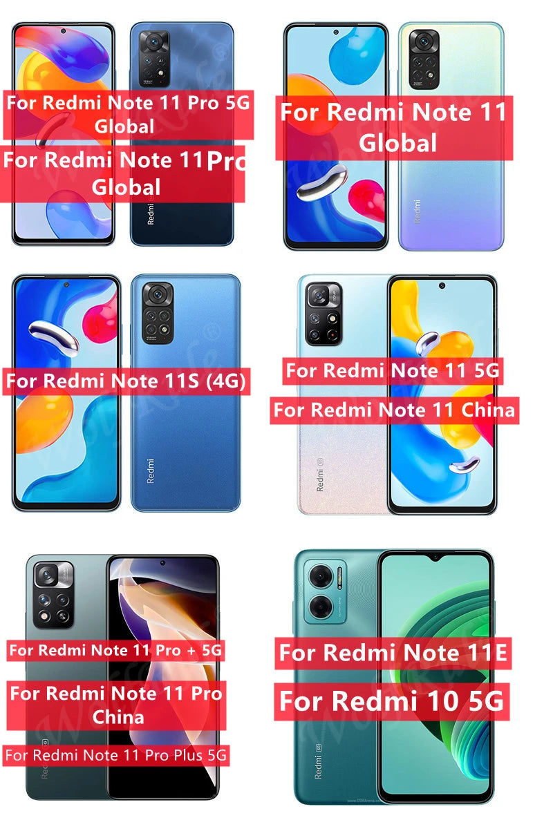 4/3/2/1 Uds cubierta completa de cristal para Redmi Note 11 cristal Xiaomi Redmi Note 11 vidrio 9H HD Protector de pantalla Redmi Note 11 Pro Plus 11S