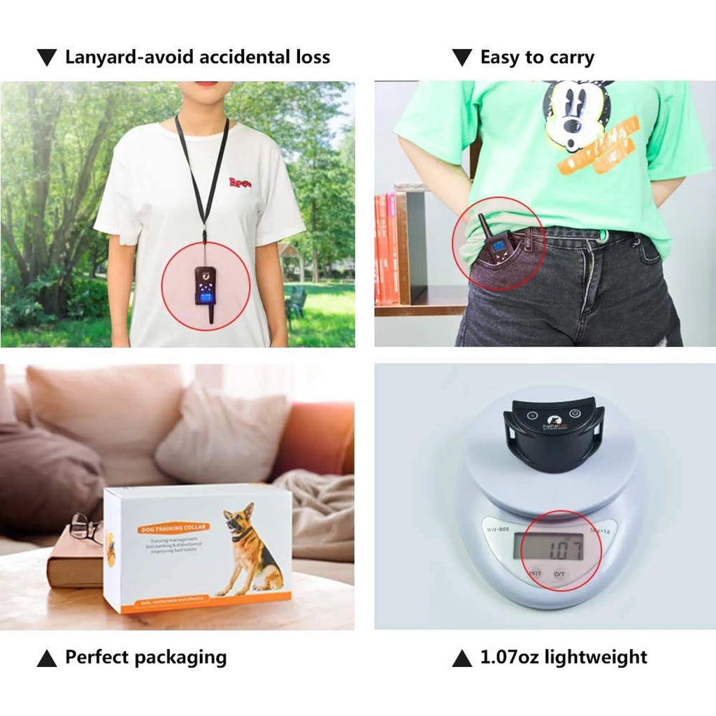 PaiPaitek Collar de adiestramiento para perros sin choque con control remoto, alcance de 1600 pies, collar vibratorio más ligero para perros pequeños, resistente al agua de 5-15 libras