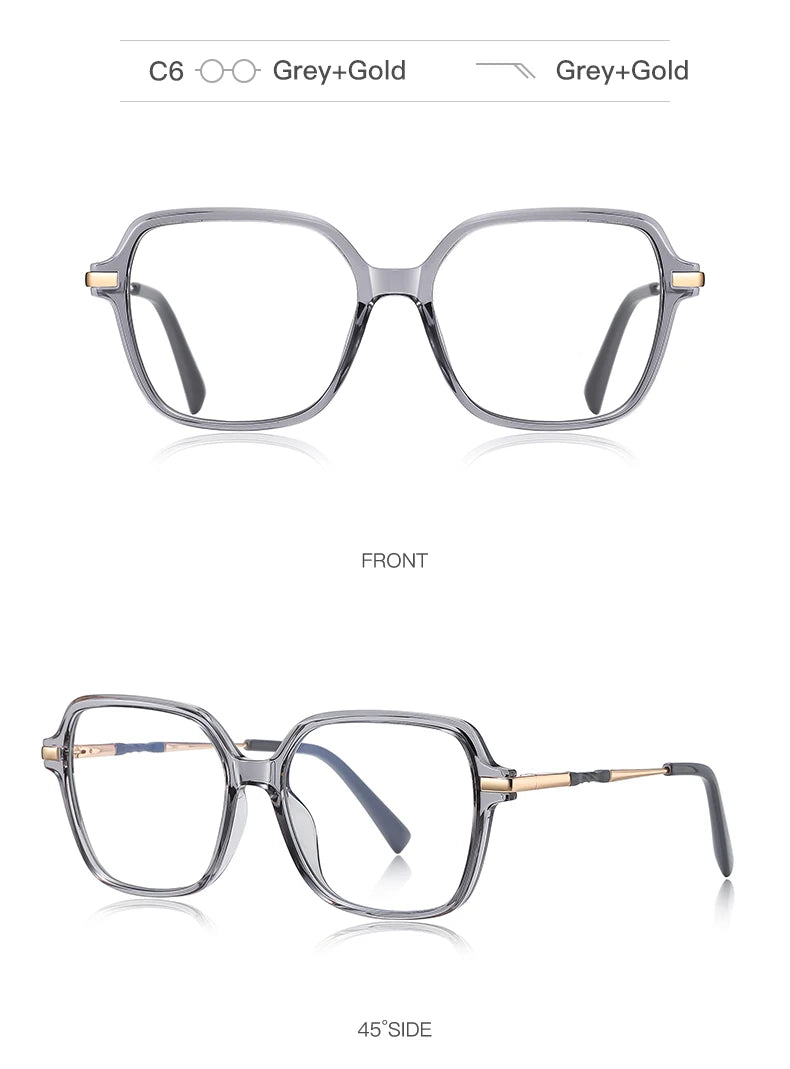 CLLOIO, gafas de lectura poligonales personalizadas de primera calidad, gafas de miopía a la moda para mujer, gafas graduadas con bloqueo de luz azul