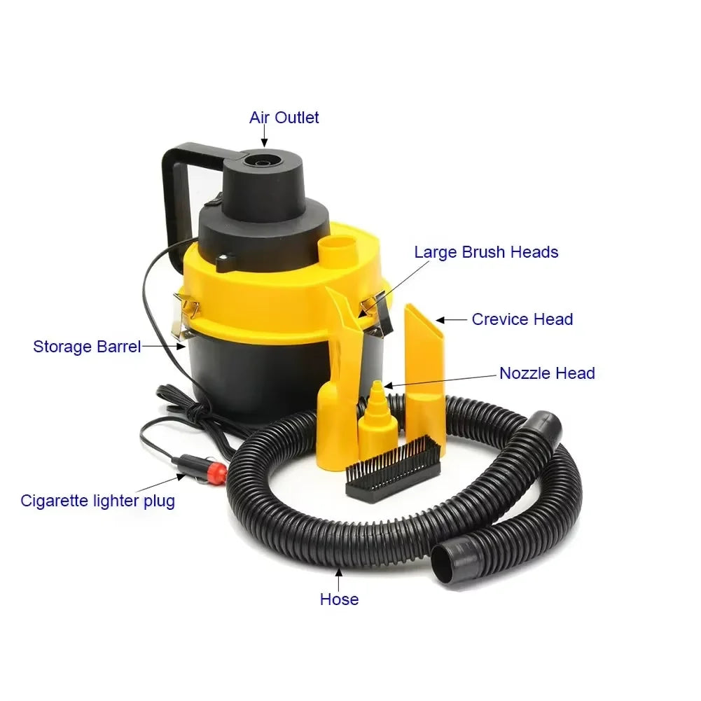 Aspiradora multifuncional en seco/húmedo DC 12V 60W, aspiradora portátil de alta potencia para coche, aparato de limpieza Universal
