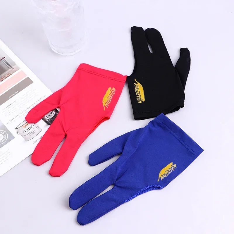 1 Uds. Guante para tacos de billar de alta calidad para piscina, mano izquierda, accesorio abierto de tres dedos, accesorios de Fitness para hombres y mujeres
