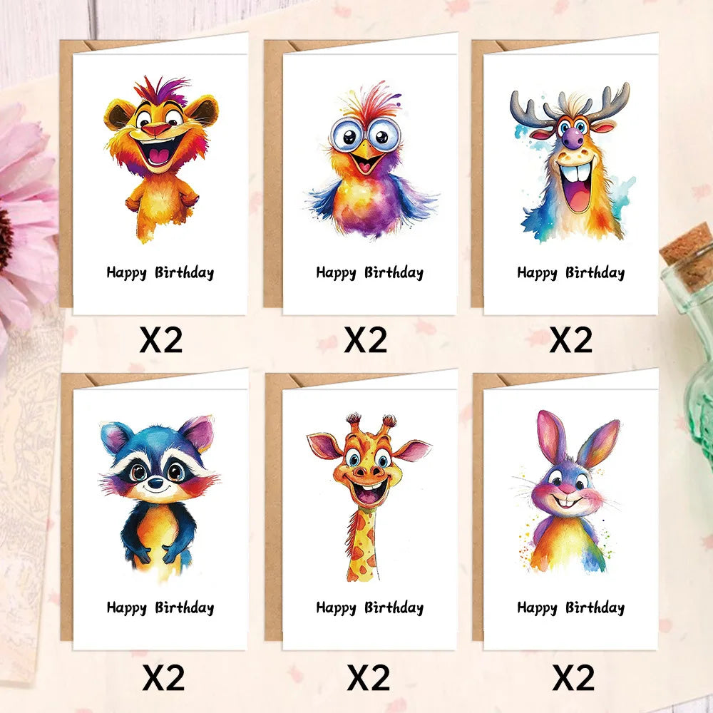 12 tarjetas con sobres, ideales para cumpleaños, Navidad, Día de la Amistad, felicitaciones, negocios y reconocimiento a empleados