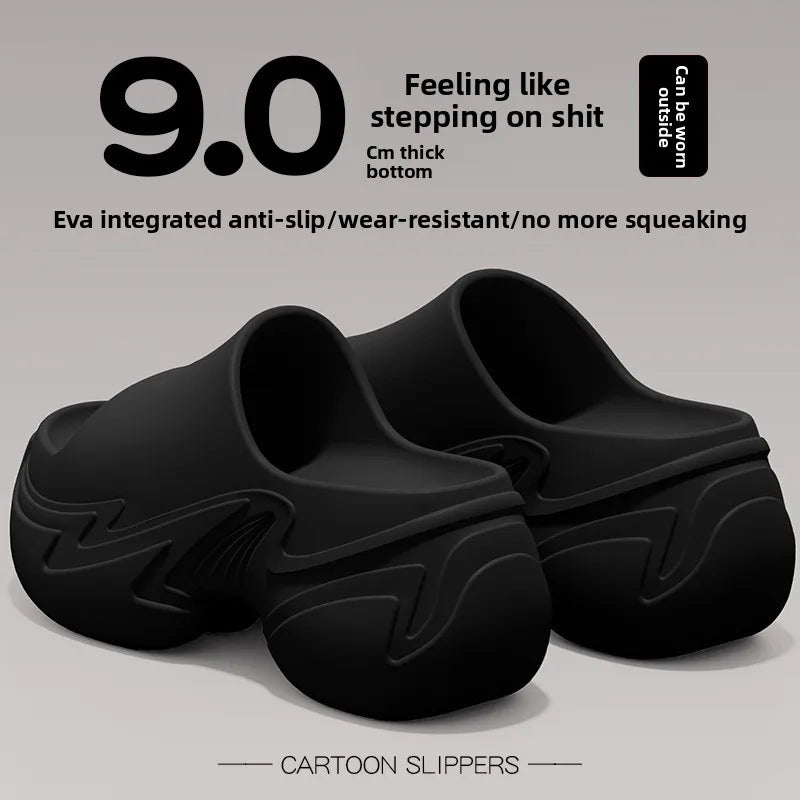 Pantuflas de caña alta estilo verano 2026, sandalias antideslizantes de EVA para uso doméstico y exterior