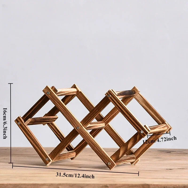 Estante de Madera Plegable para Almacenamiento de Vino, para 3-10 Botellas, Fácil de Montar, Apilable, para Organización del Hogar, Bar, Cocina o Bodega