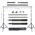 Soporte de fondo para estudio de vídeo y fotografía de 2,6x3M/8,5x10 pies, sistema de soporte de fondo telescópico ajustable con bolsa de transporte
