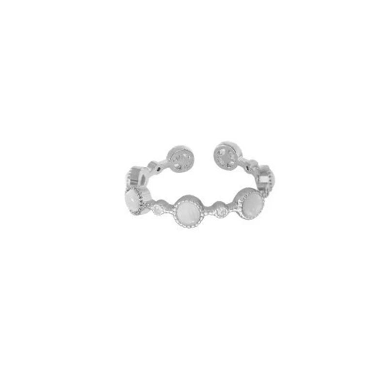 Anillo de Ópalo de Plata de Ley 925 para Mujer, Ajustable, para el Dedo Índice, Diseño Simple y Elegante, Joyería de Alta Gama, Regalo