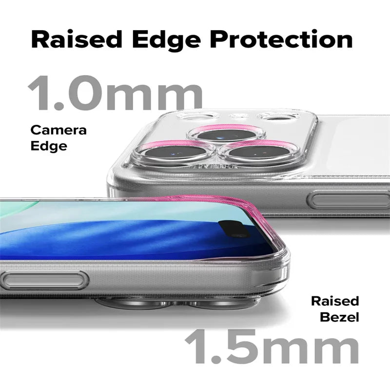 Fundas de teléfono transparentes ultrafinas de TPU para iPhone 17 16 15 14 13 12 11 Pro Max Plus 17 Air 16E XR XS Max cubierta de silicona transparente