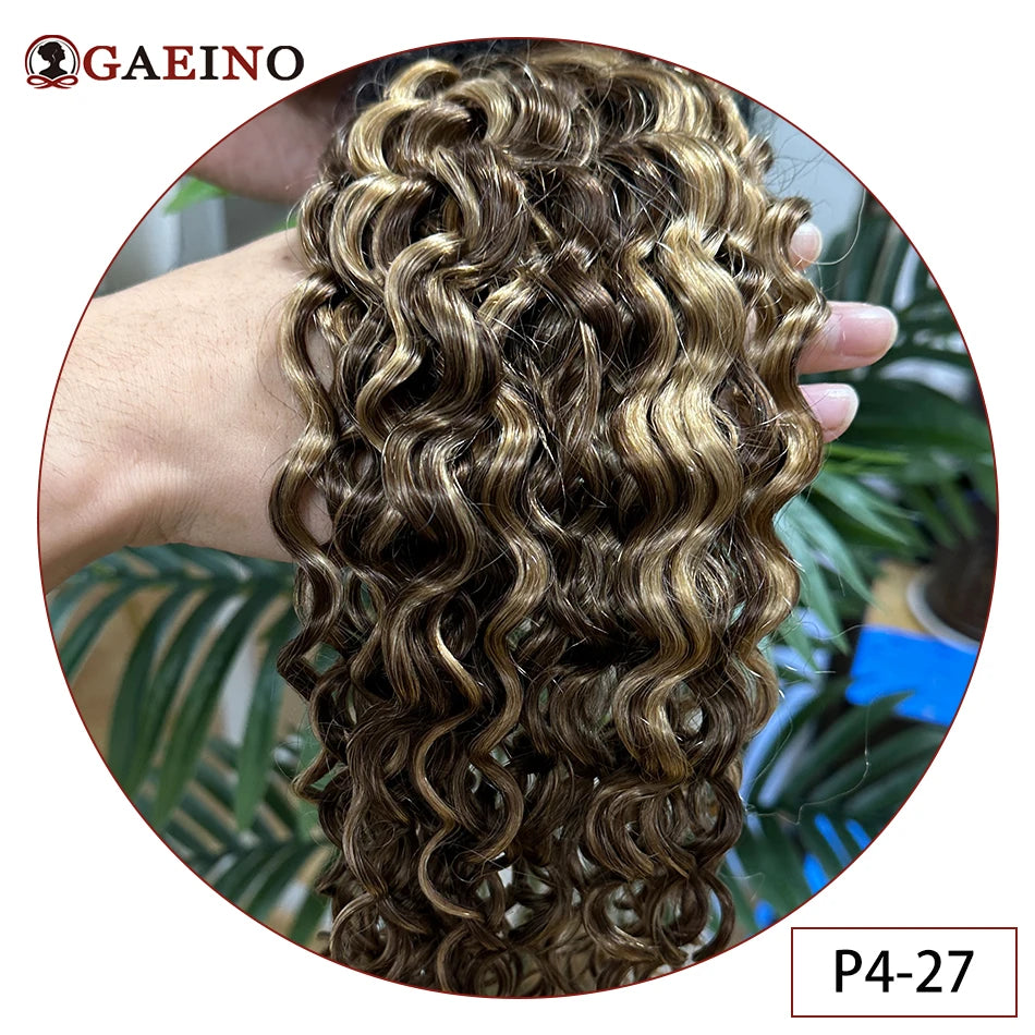 Cinta de onda de agua en extensión de cabello humano, cinta de trama de piel de cabello brasileño en cabello humano rizado, Color negro, marrón y Rubio, 20 piezas por juego