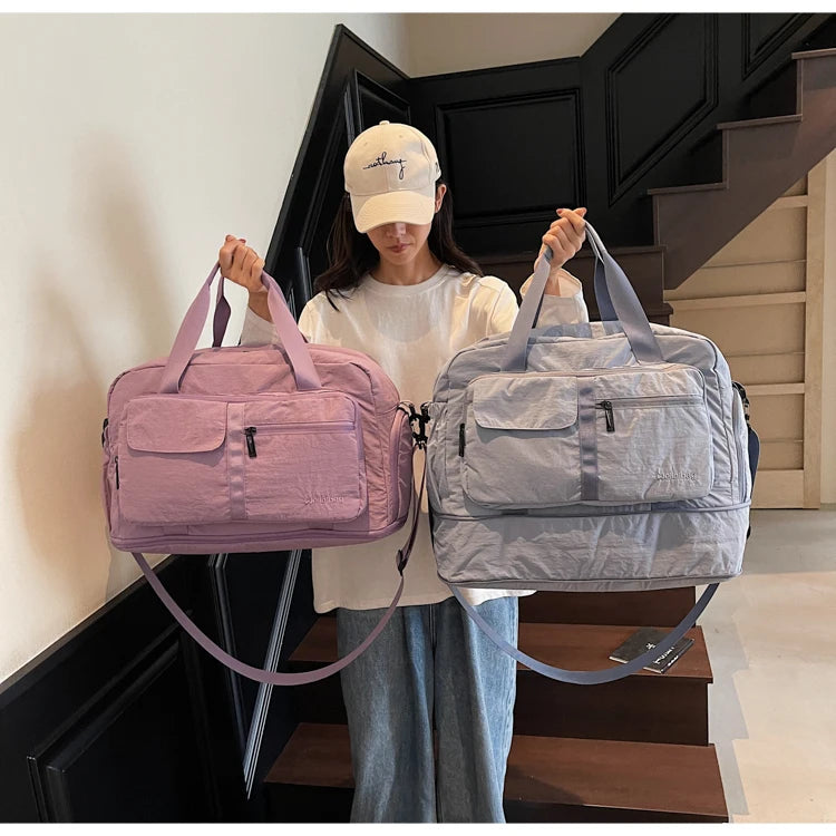Bolsas de viaje Oxford con cremallera a la moda, bolsos sencillos de gran capacidad para mujer, gran oferta 20220, bolsas de viaje portátiles con hilo de coser