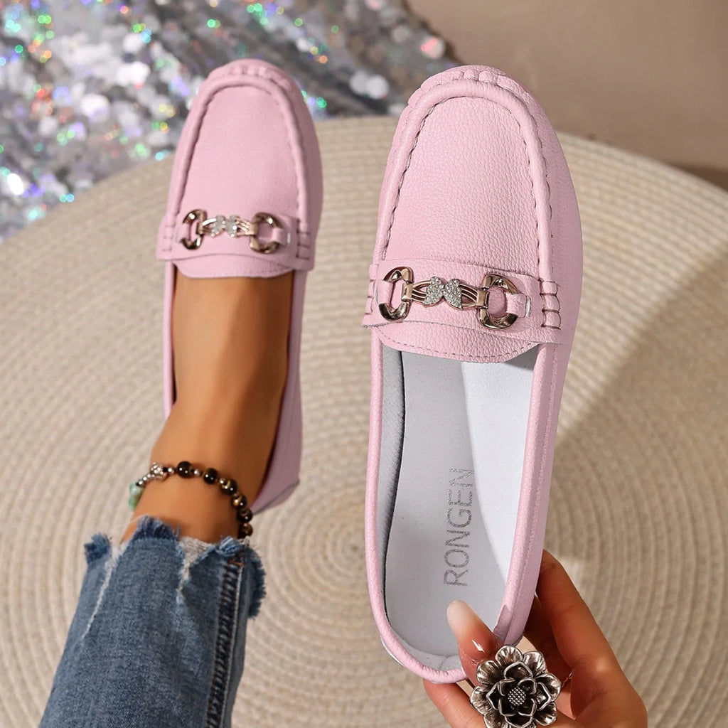 2026 nuevos zapatos planos de mujer primavera otoño Casual Slip on zapatos Mary Jane zapatillas de deporte de moda mujeres punta redonda sólida suela suave mocasines planos