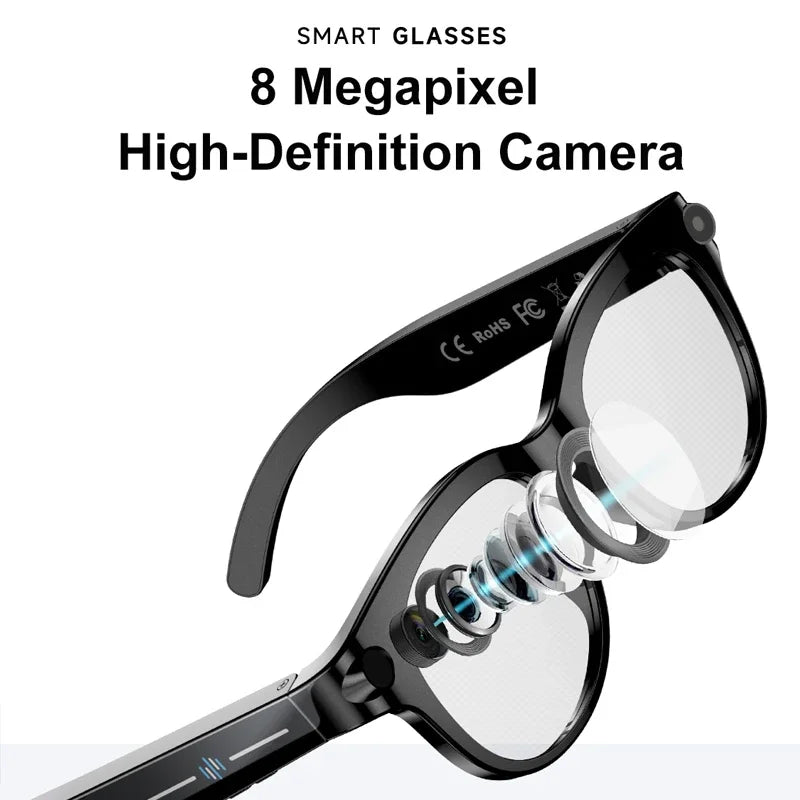 Gafas Inteligentes Xiaomi con IA, Cámara de Video de 800W, Traducción Multifuncional por IA, Minutas de Reuniones, Control de Música, Transmisión Wifi