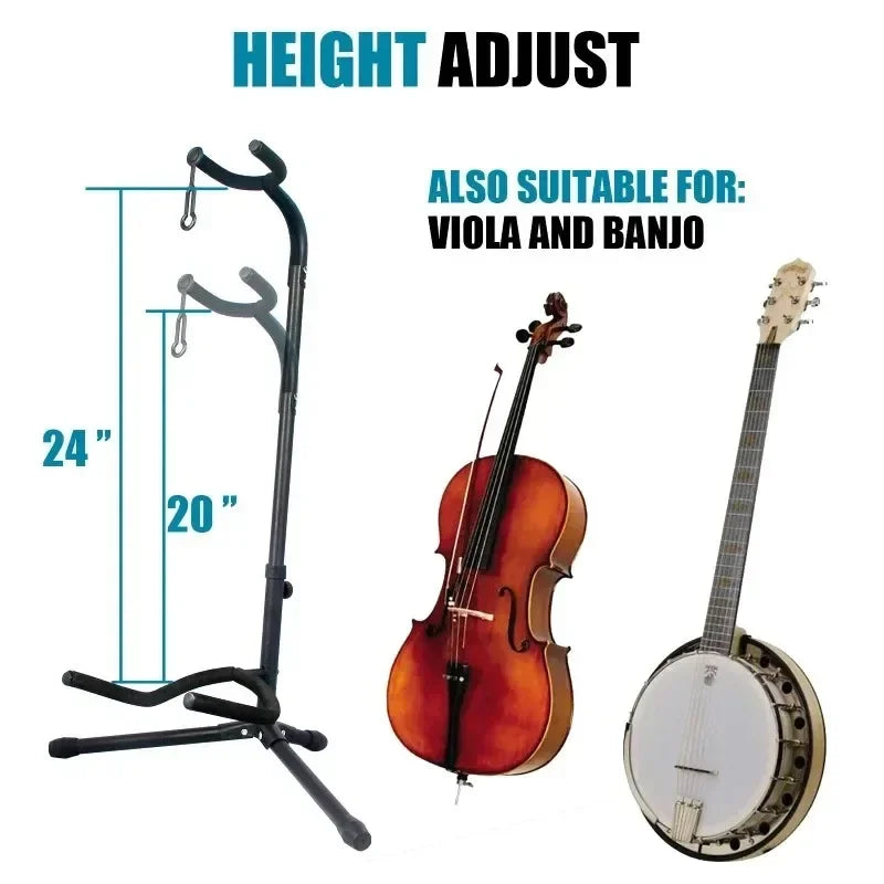 Soporte Vertical Plegable y Ajustable para Guitarra, Soporte Multiusos para Ukelele, Bajo, Guitarra Clásica, Eléctrica y Pipa