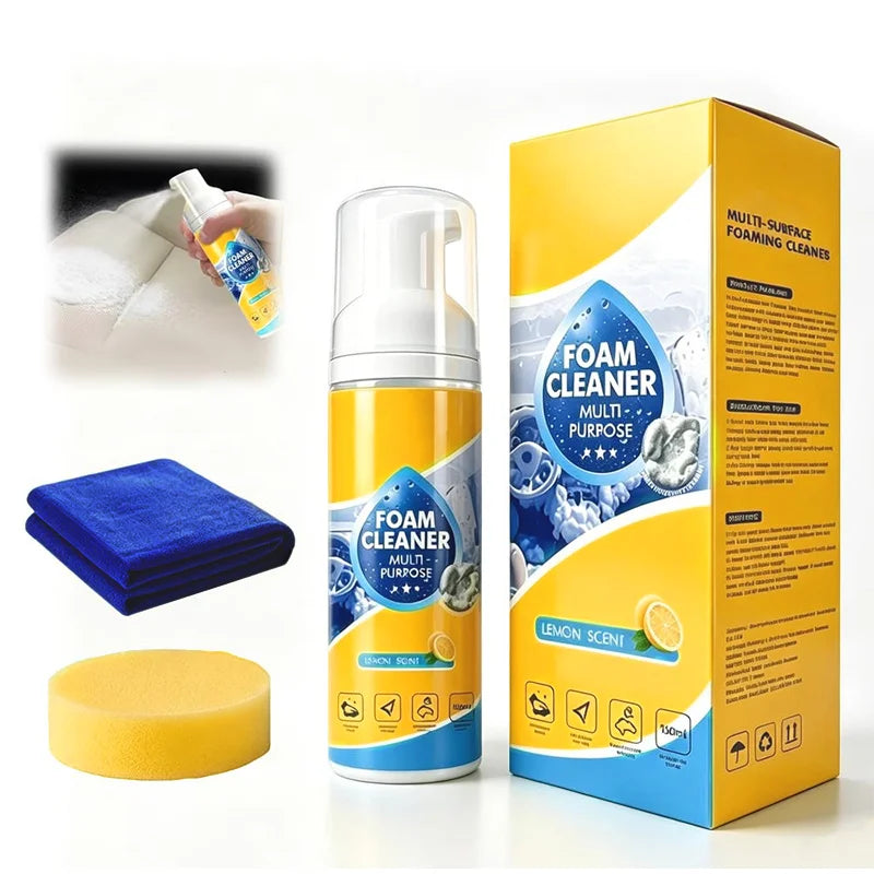 Limpiador de Espuma Multienzimático 4 en 1 para Interiores de Auto, Cuero, Plástico, Tela, Agente de Limpieza sin Espuma para Cocina, Baño y Sofá