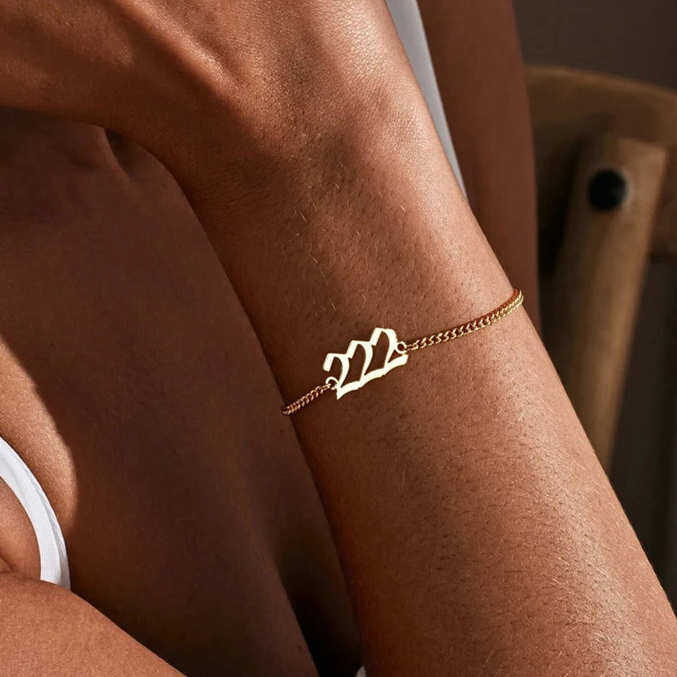 EManco-pulsera personalizada con número de Ángel 333 222 para mujer, pulseras de diablo de acero inoxidable, brazalete, joyería estética, pareja y amiga
