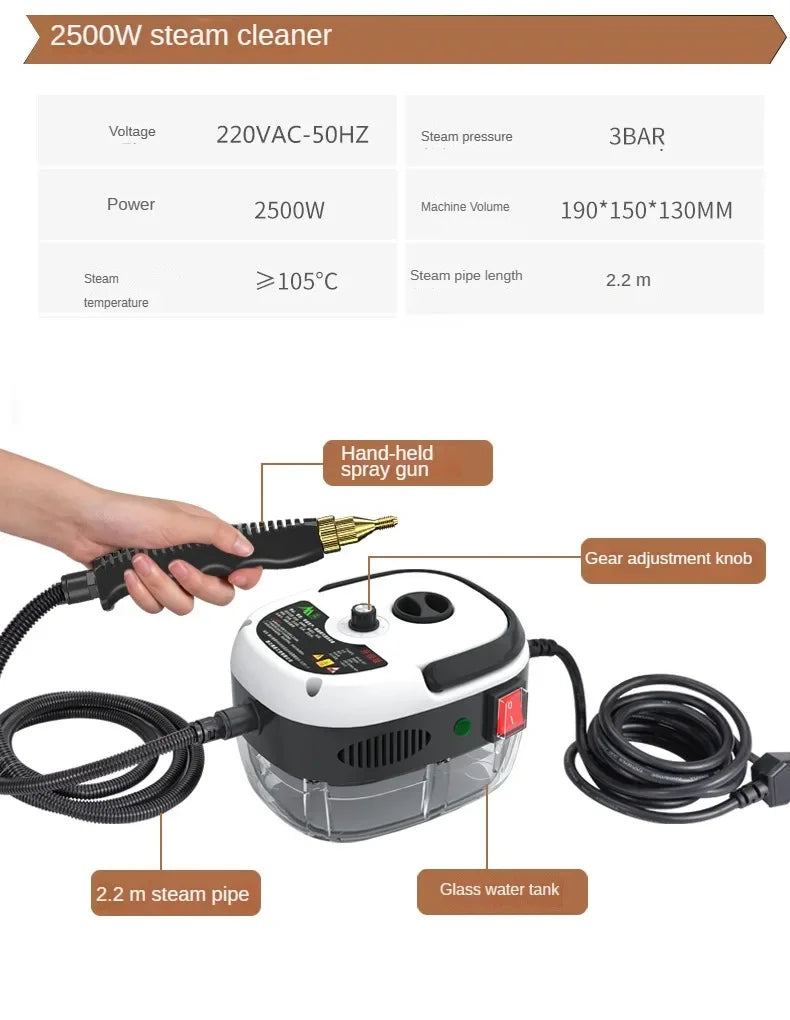 Limpiador a Vapor de Alta Temperatura, Lavadora a Presión, Máquina de Limpieza a Vapor para Aire Acondicionado, Cocina, Hogar y Automóvil