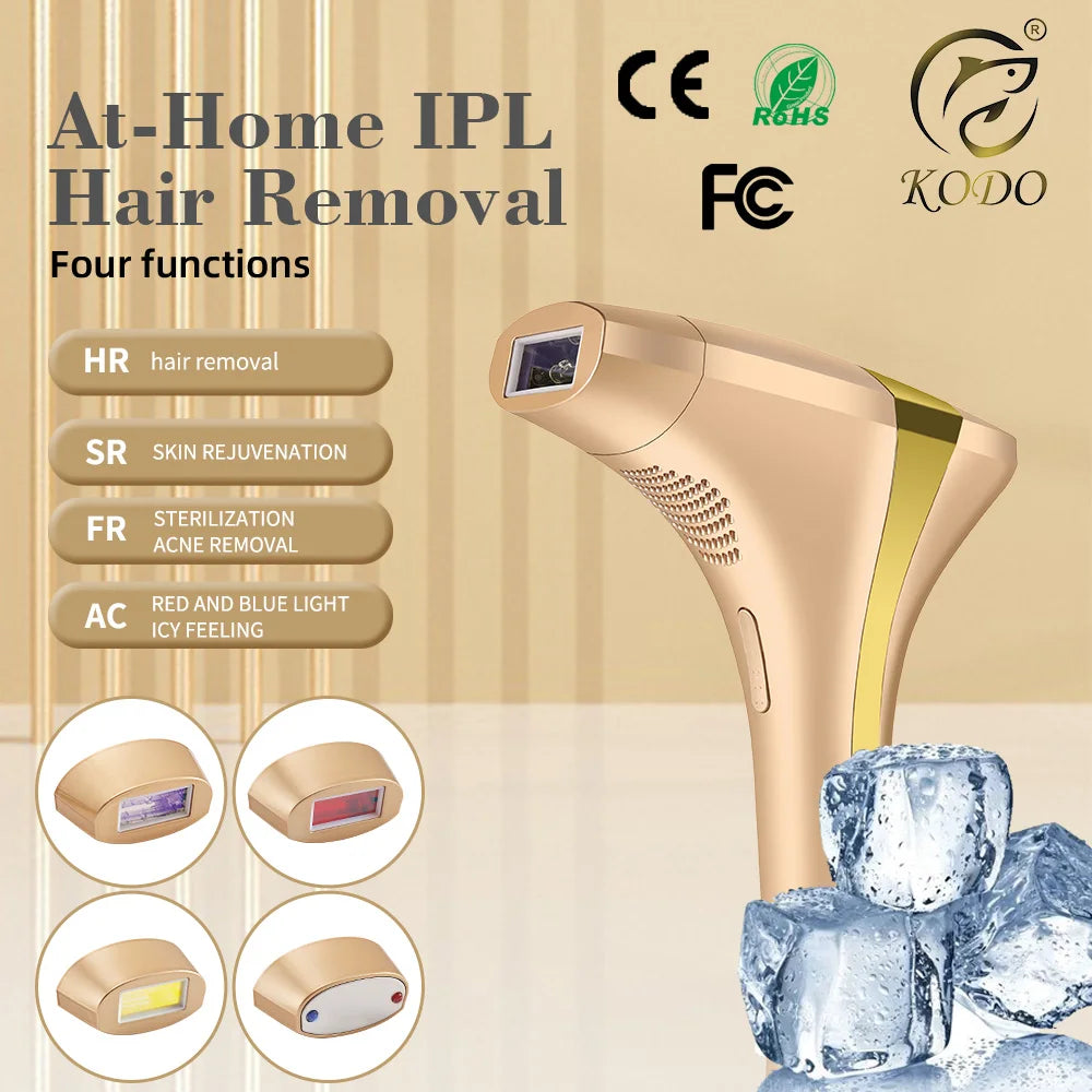 KODO 2026 Depiladora Láser de Hielo de Alta Gama, Personalizable, Depilación Láser Permanente IPL, Fotoepiladora Indolora 4 en 1 para Rostro y Cuerpo
