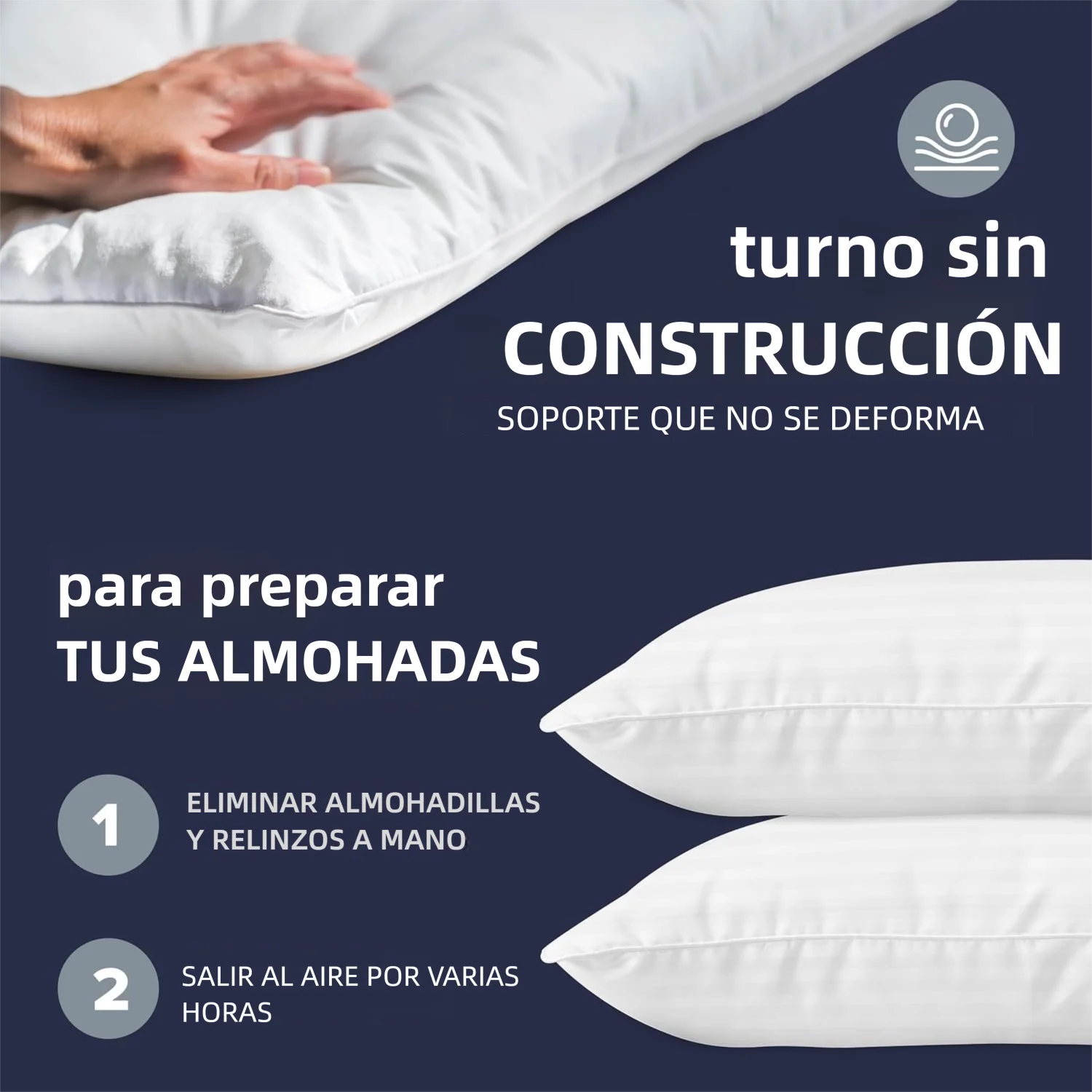Almohada Grande y Suave, Calidad Hotelera, Almohada de Cama con Borde Reforzado de Relleno Alternativo a Plumón, Ideal para Dormir de Lado/Espalda/Boca Arriba,45*70cm.