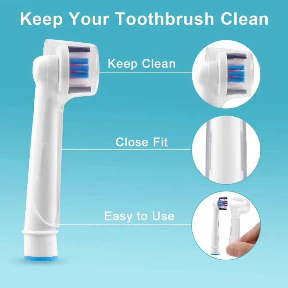 4 Uds. Compatible con cabezales de cepillo de dientes eléctrico Oral B, cubiertas a prueba de polvo, tapa protectora de cabezal de cepillo redondeado para almacenamiento y viajes