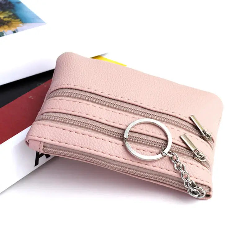 Monedero de Cuero PU 2025 Nuevo con Llavero, Monedero Impermeable con Cremallera, Resistente al Desgaste, Tarjetero para Hombre
