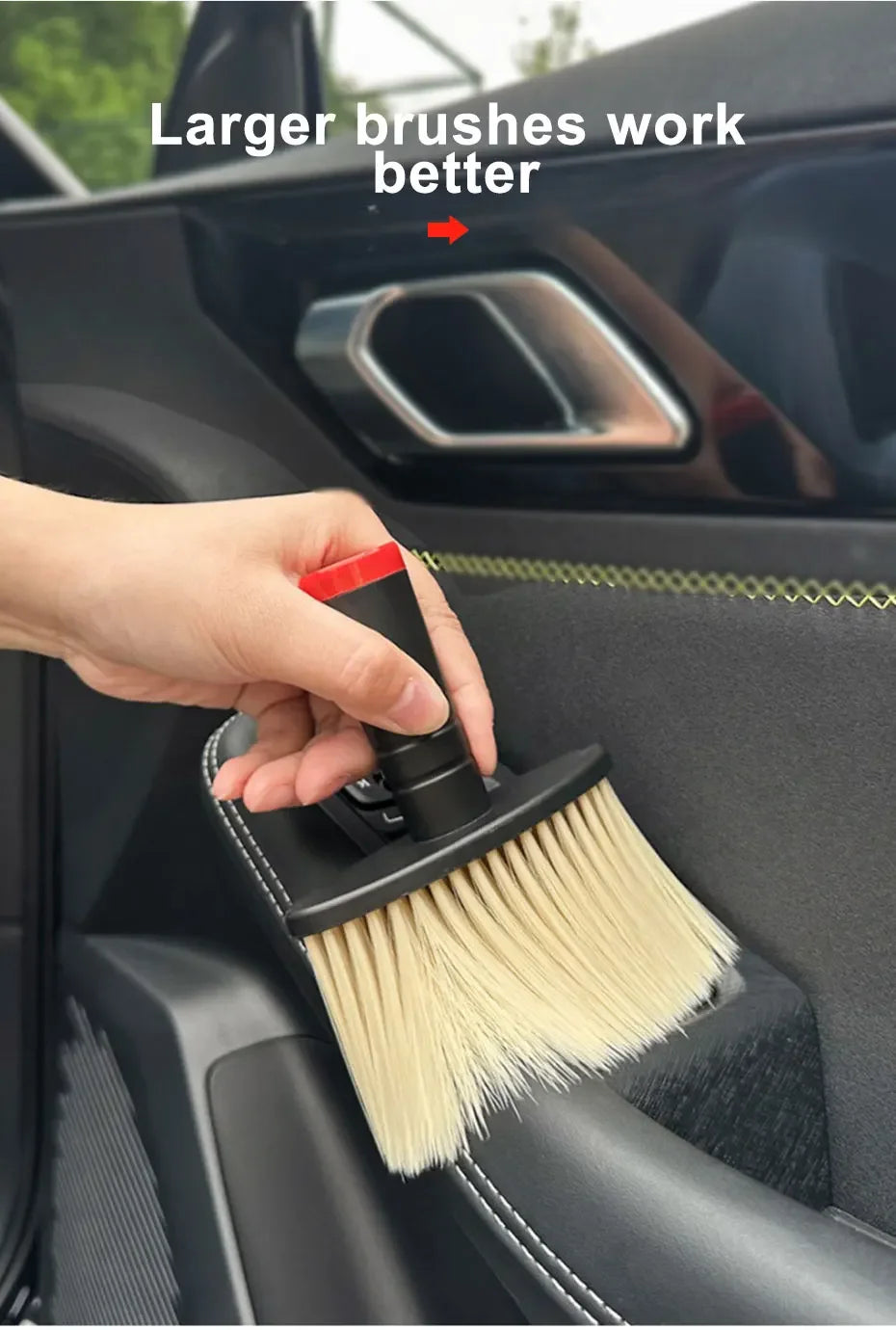 SEAMETAL cepillo de lavado de coches removedor de polvo salida de aire acondicionado de coche cepillo de eliminación de polvo cepillos de cerdas suaves para Herramientas de limpieza de automóviles