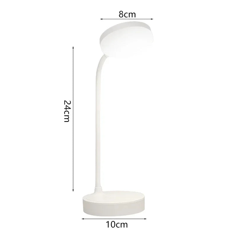 Lámpara de escritorio LED flexible con atenuador de 3 niveles, alimentada por USB, cuidado de los ojos, luz blanca cálida, perfecta para el hogar, la oficina, la lectura, el estudio