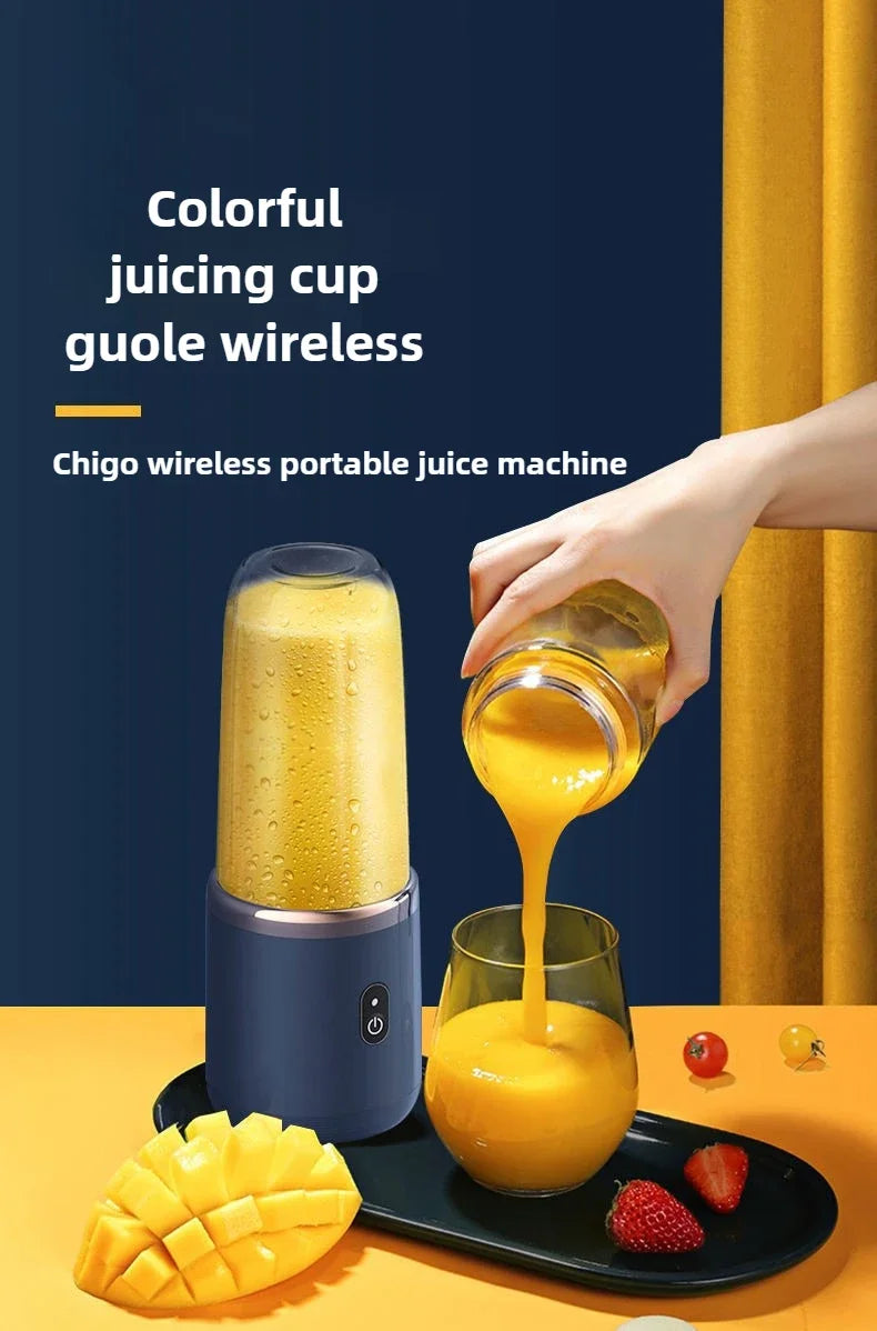 Batidoras de zumo de fruta portátiles, Mini botella eléctrica Personal de verano, USB para el hogar, máquina exprimidora de 6 hojas para cocina