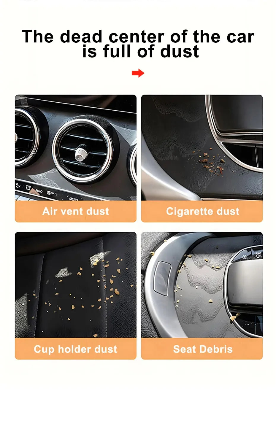 SEAMETAL cepillo de lavado de coches removedor de polvo salida de aire acondicionado de coche cepillo de eliminación de polvo cepillos de cerdas suaves para Herramientas de limpieza de automóviles