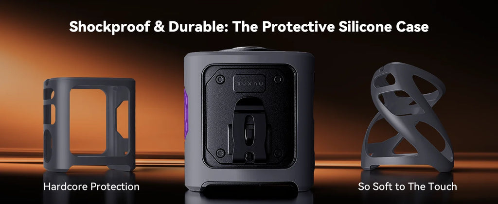 Ventilador de cintura portátil MUXNW 【protección contra caídas con funda de silicona】Ventilador de cintura con clip para usar en el cinturón debajo de la ropa, pantalones o cintura.