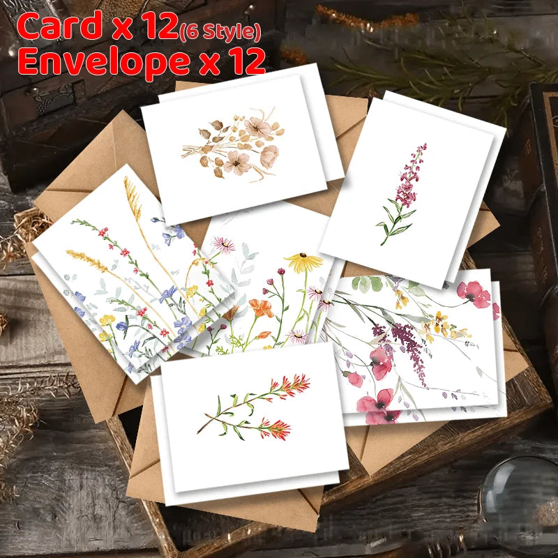 12 tarjetas con sobres, ideales para cumpleaños, Navidad, Día de la Amistad, felicitaciones, negocios y reconocimiento a empleados