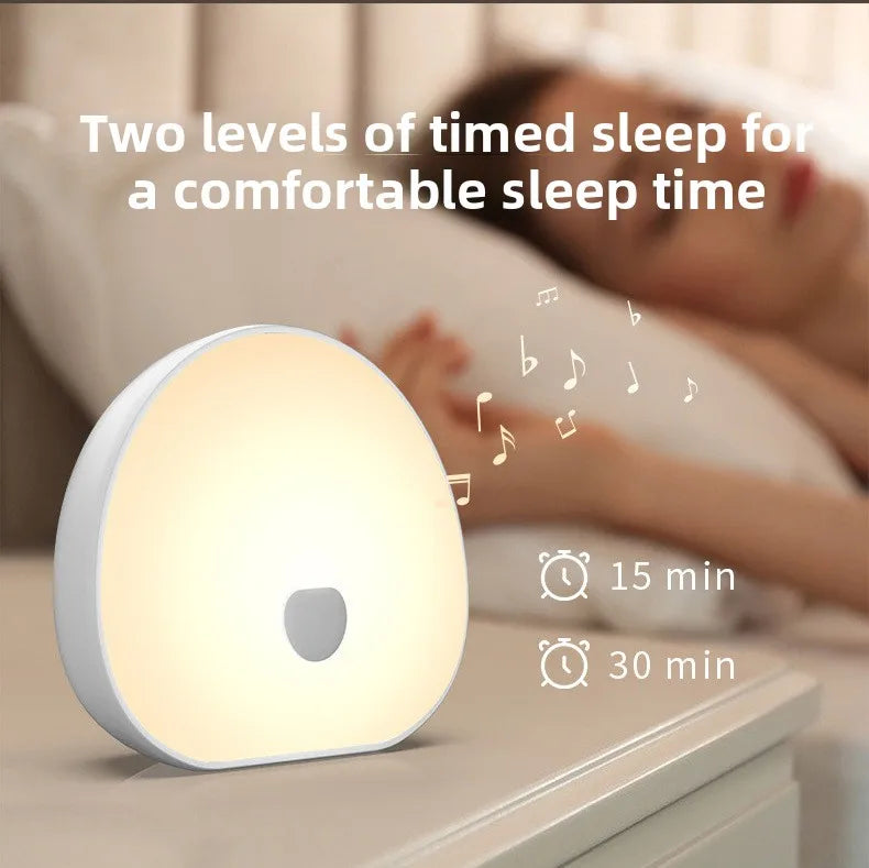 Máquina de Ruido Blanco LED para Dormir con Sonidos Relajantes, Lámpara Nocturna RGB Recargable Táctil, Audio Relajante y Lámpara para Dormir para Bebés
